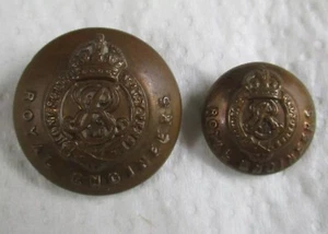 2x British Army:"ROYAL ENGINEERS BRASS BUTTONS" (23mm-17mm, EdVII Period, RE) - Picture 1 of 3