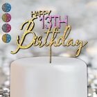13th 13 Thirteen Happy Birthday Cake Topper Glitter MDF Party Gift Boy Girl 