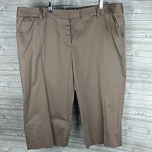 Apostrophe women's size 24W taupe cropped dress pants - Picture 1 of 9