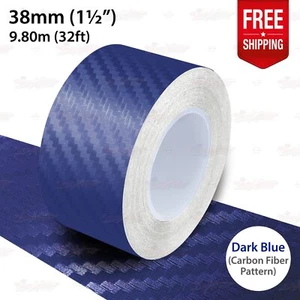 CARBON FIBER DARK BLUE 1.5" 38mm PIN STRIPE Striping TAPE Decal Vinyl Sticker - Picture 1 of 13