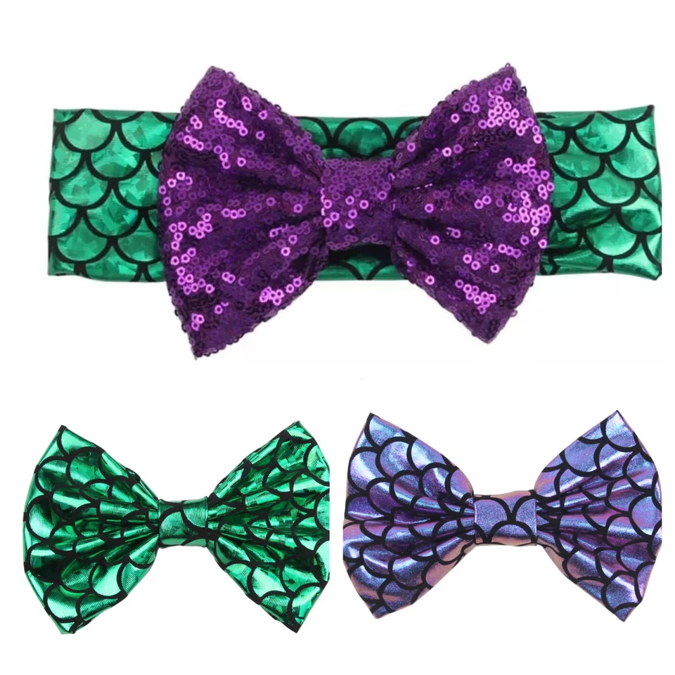 NUEVO Clip de moño metálico de 5 pulgadas para niñas sirena Foto 1 de 1