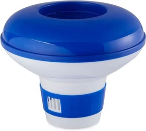 Dispensador de cloro flotante de gran capacidad, azul y blanco - Imagen 1 de 3