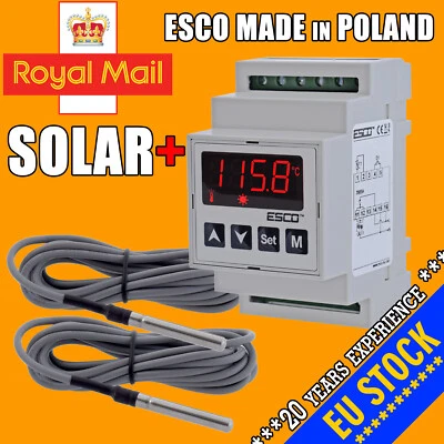 ESCO ☀️ Solar Hot Water Pump Controller for Pool Boiler ☀️ Differential Thermostat ☀️