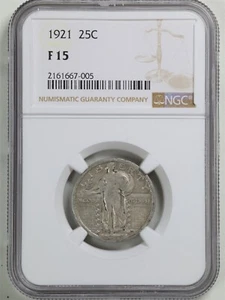 1921 25C Standing Liberty Quarter Dollar F15 NGC 2161667-005 - Picture 1 of 4
