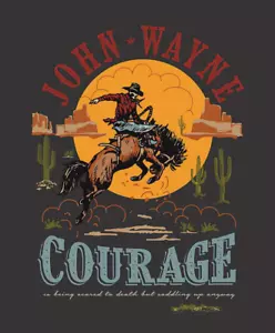 John Wayne Courage Charcoal Panel Cotton Fabric - Picture 1 of 2
