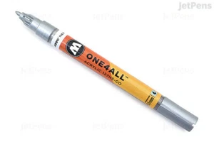 Molotow ONE4ALL 2mm Acrylic Paint Marker Graffiti Art Supplies Metallic Silver - Picture 1 of 9