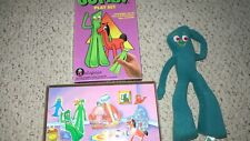 Lot of 2 Vintage 14” Gumby Foam Stuffed Toy and Gumby Colorforms set