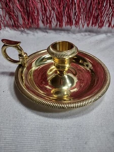 Home Interior Brass single taper candle stick holder 4.5 inches Vintage W/Box - Picture 1 of 4