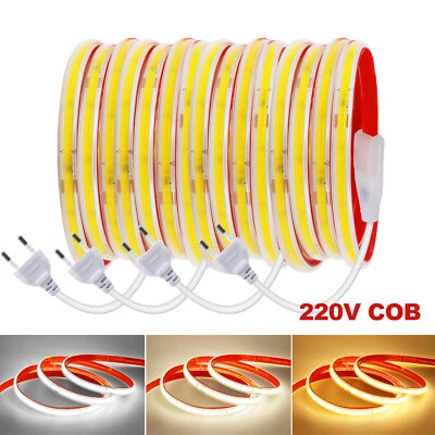 Striscia LED COB 220V Alta Luminosità 2835 Impermeabile Nastri Flessibile Luce - Image 1 of 4