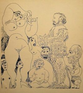 PABLO PICASSO 1969 LITHOGRAPH w/COA. Rarely listed EROTIC Picasso VINTAGE ART