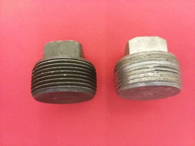 THREADED STEEL PLUG 1-1/4" SQUARE HEAD MALE LOT OF 2 NNB - Image 1 of 3