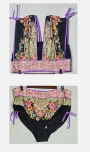 Queen The label Bikini Sz 18 Lilac Floral Print Swim Wear plus size swimsuit A2 - Picture 1 of 6
