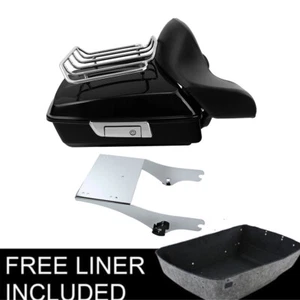 Chopped Trunk Backrest 2-Up Mount Fit For Harley Touring 1997-2008 - Picture 1 of 12