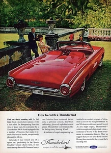 Ford Thunderbird 1963 convertible ""How to Catch"" anuncio original impreso en color - Imagen 1 de 1