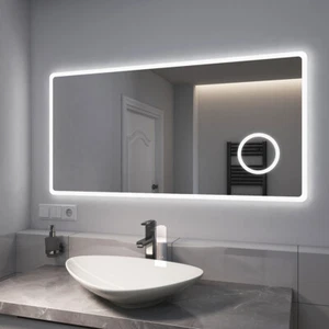 Badspiegel LED mit Beleuchtung Kosmetikspiegel Badezimmerspiegel Lichtspiegel - Bild 1 von 15