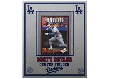 PLACA DE ALUMINIO DELGADO LA DODGERS BRETT BUTLER tarjeta # 136 TRIPLE PLAY - Image 1 of 3