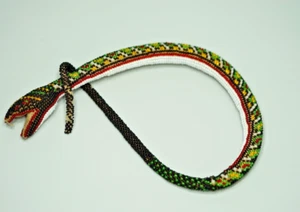 19c. Látigo de caballo serpiente serpiente ganchillo cuentas vidrio prisionero turco otomano - Imagen 1 de 17