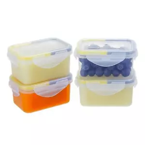 4 PACK 6OZ Small Plastic Food Storage Container Set Portion Control Mini Bento - Picture 1 of 6