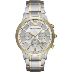 NEW Genuine EMPORIO ARMANI Renato Chronograph 43mm Gold Silver Men Watch AR11076 - Picture 1 of 4