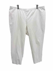 Karen Kane Womens Cropped Pants White Plus 20W Elastic Waist Stretch 24" Inseam - Picture 1 of 4