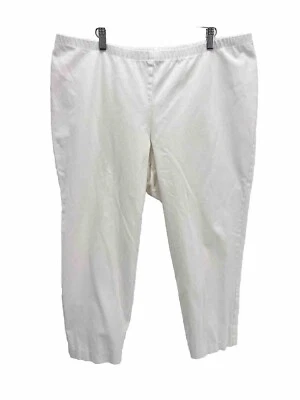 Karen Kane Womens Cropped Pants White Plus 20W Elastic Waist Stretch 24" Inseam - Image 1 of 4