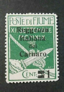 ITALIA ,FIUME 1920 "Legionari SVR REGGENZA CARNARO" 1c.su 5c verde MH* ss.131 - Picture 1 of 1