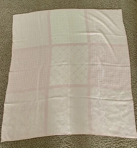 Vintage Charles Gleuck Designer silk scarf 43x40”Pink/WinterWhite Graphic Desig - Picture 1 of 9