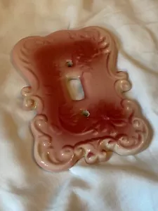 Vtg Ceramic Single Light Switch Cover/Wall Plate - Set of Two 1 Blue and 1 Pink - Picture 1 of 9