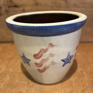 Vintage Primitive Beaumont Brothers Keramik BBP American Stars Streifen Topf - Bild 1 von 7