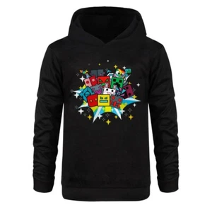 Geometry Dash Boys' Hoodie Cartoon Pure Cotton Hoodie Suitable for 5-13 Years - Picture 1 of 20