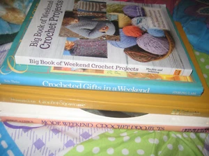 Lot of 4 Crochet Pattern Books - Clothing, Afghans, Toys, Doilies, etc. - Picture 1 of 12