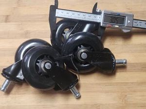 Caster Wheel Swivel 3" Rollerblade style Threaded Stem rubber set of 4 - Picture 1 of 6