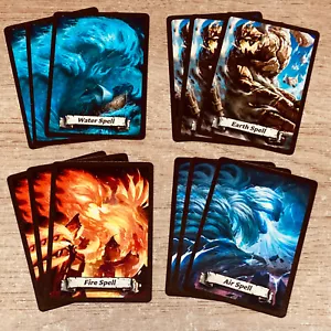 Carte Magia Heroquest 2021 x 12 Terra Aria Fuoco Acqua - Foto 1 di 2