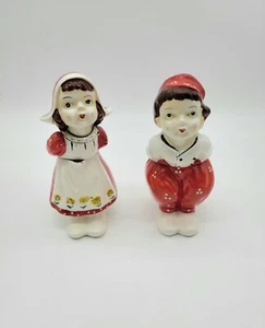 Vintage Artmark Holländisches Mädchen und Junge Stapler Salz und Pfeffer, Milchkännchen/Zucker - Bild 1 von 7