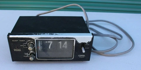 VINTAGE 1970'S COPAL MG-111 FLIP NUMBER TABLE DIGITAL TIMER ALARM CLOCK BLACK Cover