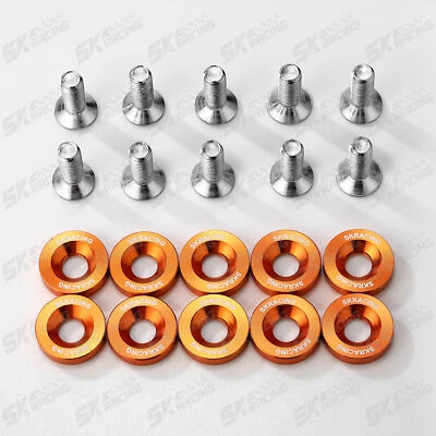 SKRACING JDM BILLET ALUMINUM FENDER BUMPER WASHER BOLT ENGINE BAY DRESS UP KIT - Imagem 1 de 4
