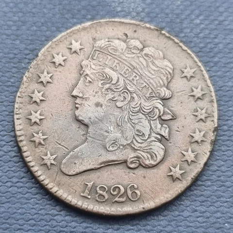 1826 Classic Head Half Cent 1/2c Better Grade VF - XF Details #51375 Cover