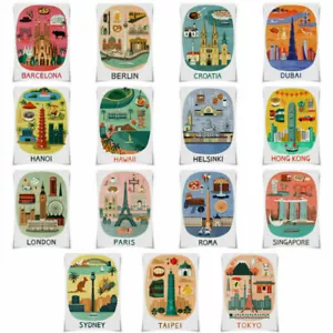 15 Berühmte Stadt Reise Poster Clip Art Stil Druck A3 Größe Wandbild Wohndeko - Bild 1 von 20