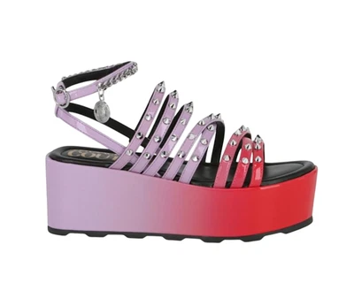 Sandalias Versace Jeans Couture Mallory Plataforma Mujer 35 5 Púrpura Rojo NUEVAS SIN CAJA Foto 1 de 4