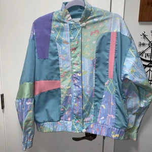 Vintage Jacke Marcio Pastellmuster Patchwork Bunt - Bild 1 von 10