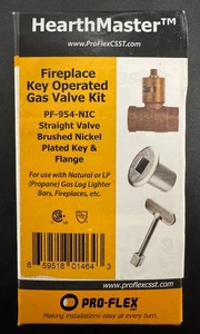 NEW HearthMaster Pro Flex Fireplace Key Operated Gas Valve Kit PF-954-NIC (Z25) - Picture 1 of 5