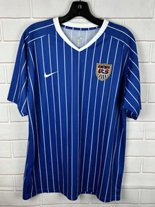 Nike USMNT USA Men’s Soccer Team Jersey Blue Pin-Striped Size Medium - Picture 1 of 9