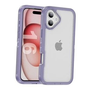 Für Hülle, Stoßfest Staubdicht Sturzsicher, Militär iPhone 16 Lila/Klar - Bild 1 von 7