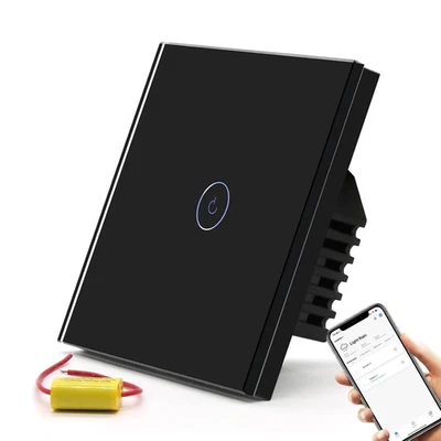 BSEED Smart Home Wall Switch & Socket WiFi Touch Switch Black New - Image 1 of 3