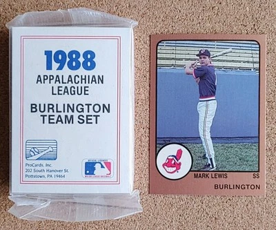 Burlington Indians 1988 (ProCards) conjunto de equipo sellado de fábrica ~ Mark Lewis Foto 1 de 4