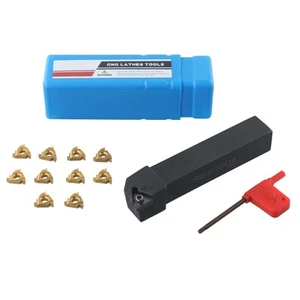 Cutting edge Lathe Thread Turn Tool Holder with 10pc 16ER AG60 Carbide Inserts - Picture 1 of 15