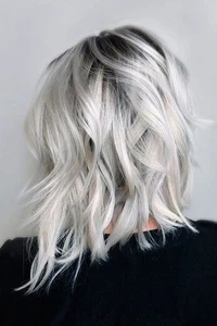 Pelucas Bob Cortas Onduladas Peluca Ombre Plateada 100% Cabello Humano Virgen 13x4 Pelucas Frontales de Encaje - Imagen 1 de 4