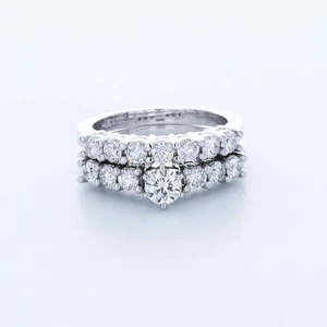 Verlobungsring Set Vintage 14K Gold 2,01 Karat runder Lab-Grown Diamant D VS1 - Bild 1 von 12