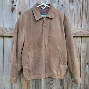 Mens Brown Leather Baracuta Bomber Jacket Medium - Picture 1 of 10