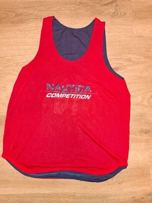 Camiseta sin mangas reversible vintage Nautica Competition para hombre azul y rojo baloncesto EE. UU.  Foto 1 de 4